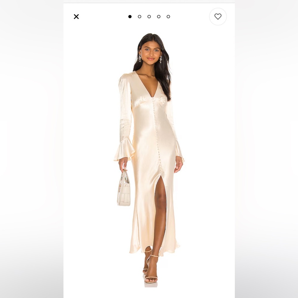 NWT Shona Joy La Lune Frill Cuff Bias Midi Dress